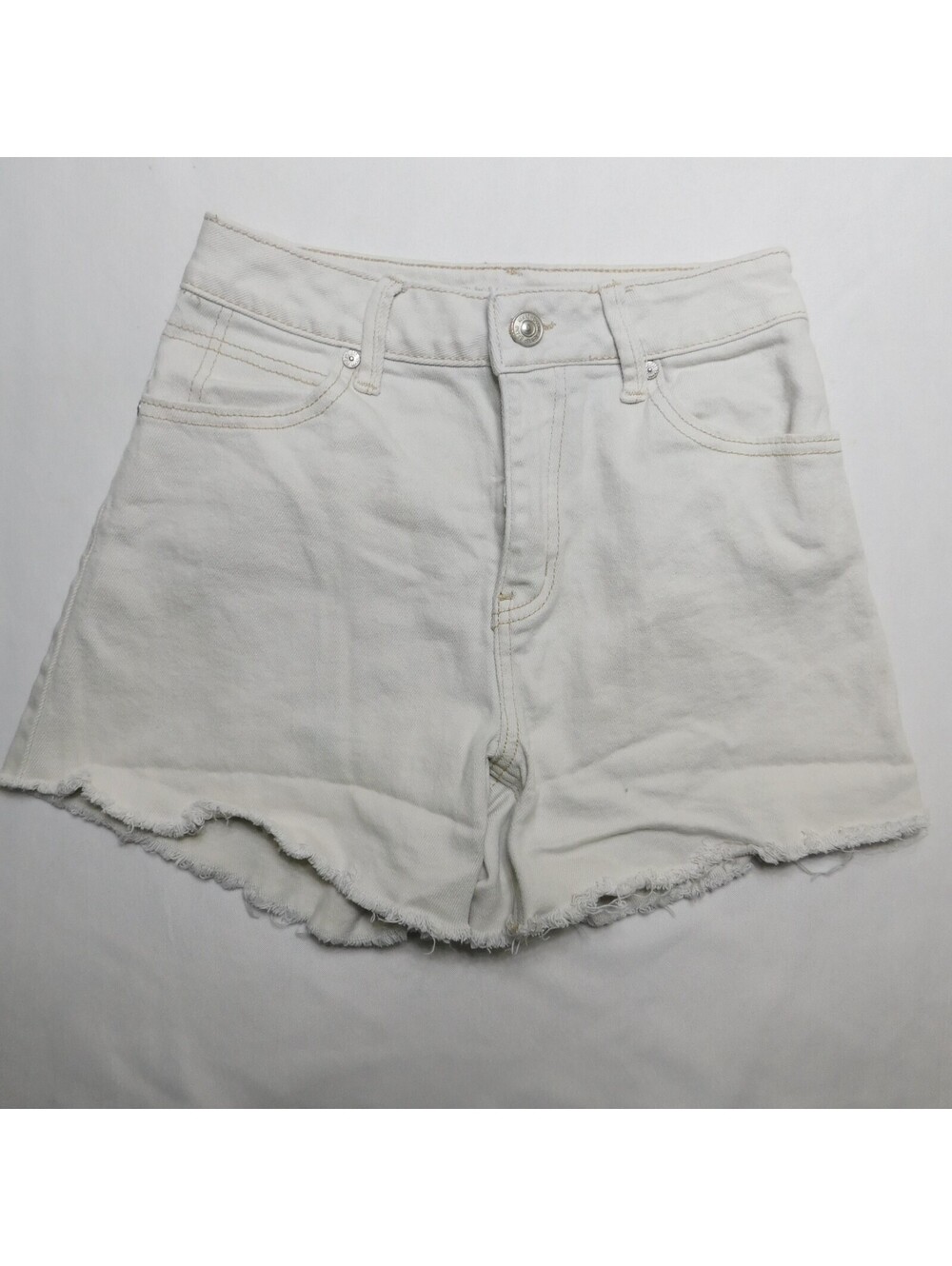 Rewash Denim Shorts Womens 1 25 White Frayed Raw Hem Stretch Jean Cutoffs Summer